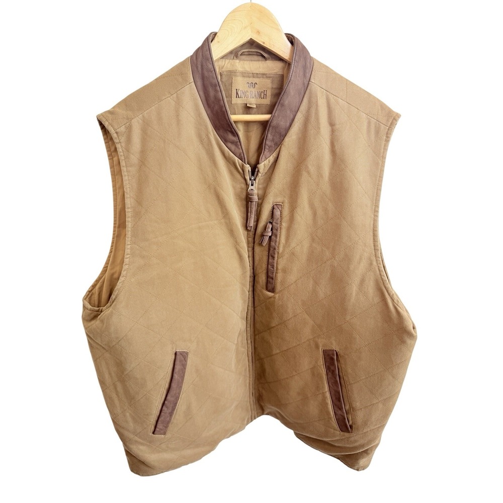 Kings Ranch Mens Conceal Carry Zip Up Canvas Ranch Wear Vest Jacket Size 2XL